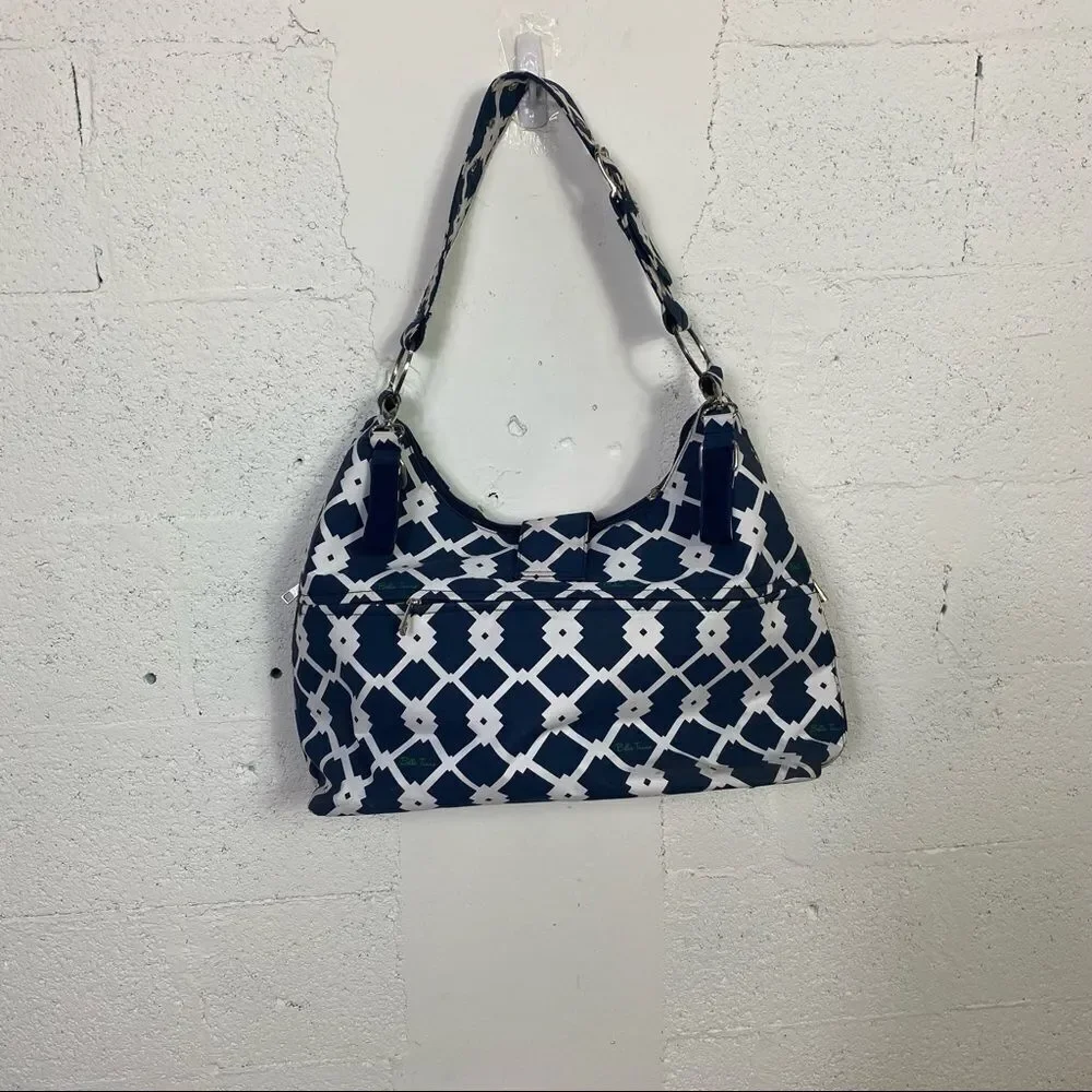 NEW Bella Tunno Navy Blue White Diaper Baby Bag Matching Pouch & Changing Pad